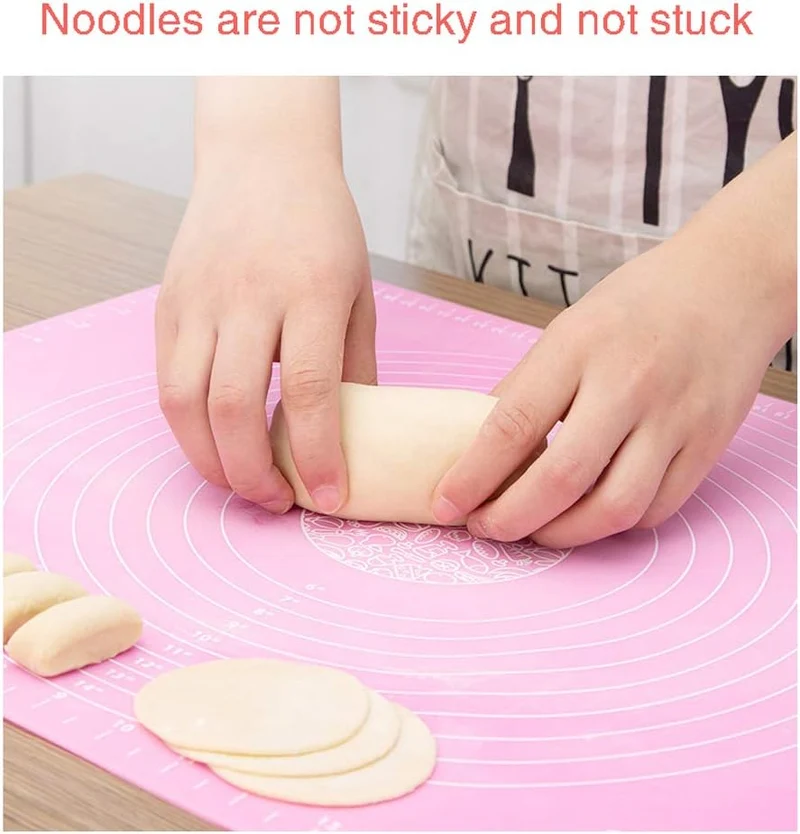 Tappetino per impasto 64x65 con segni di misurazione professionali resistenti all'usura tappetino da forno dai colori brillanti per la cucina di casa e per la preparazione di torte