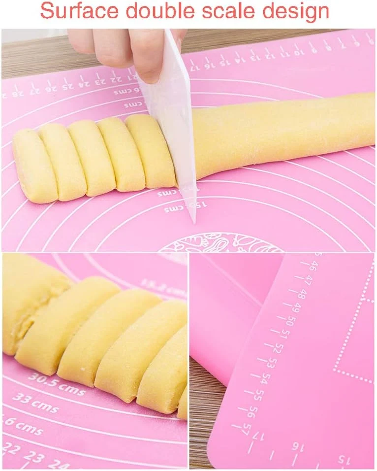 Tappetino per impasto 64x65 con segni di misurazione professionali resistenti all'usura tappetino da forno dai colori brillanti per la cucina di casa e per la preparazione di torte
