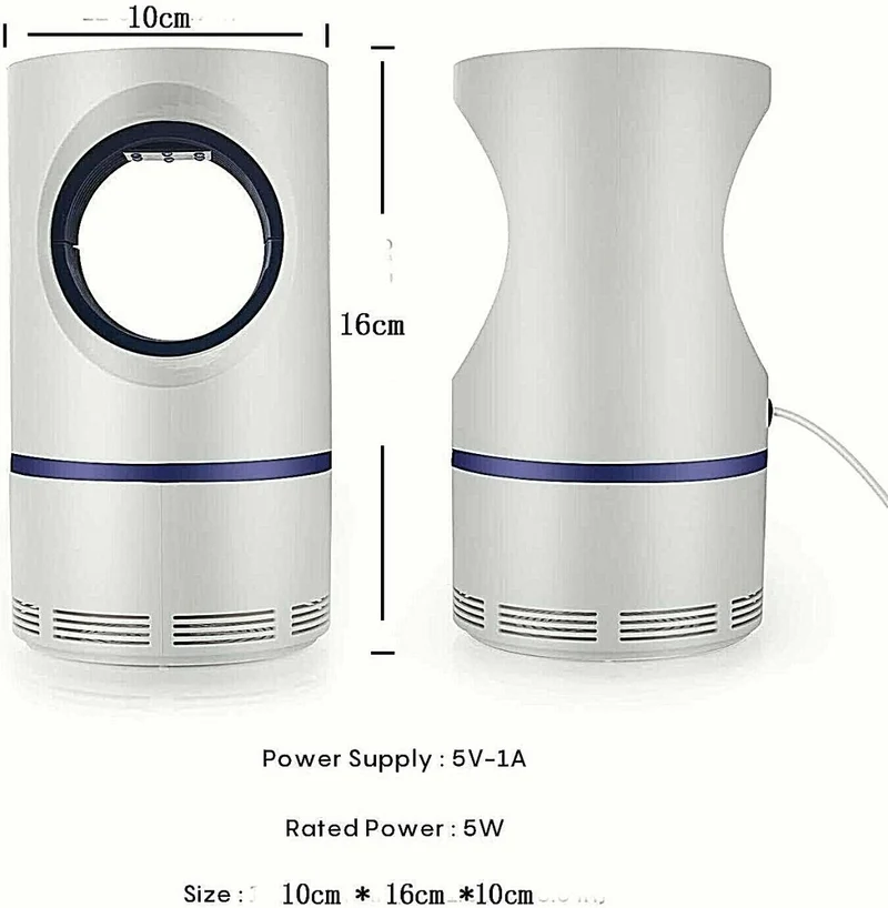 Lampada Anti Zanzare Insetti Repellente Led Silenziosa Mosquito Usb Portatile