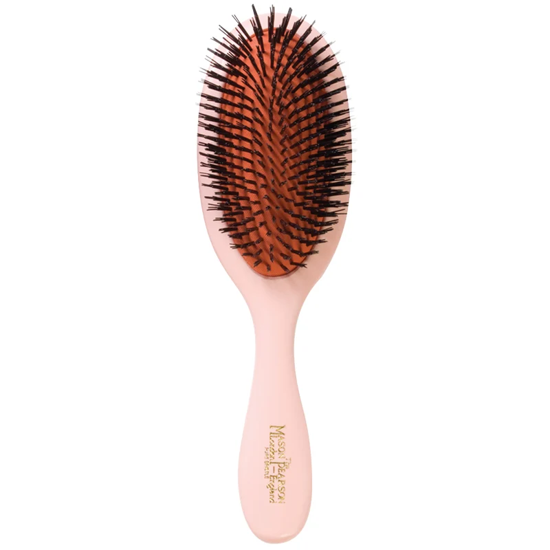 Pure Boar Bristle Handy Brush Pink