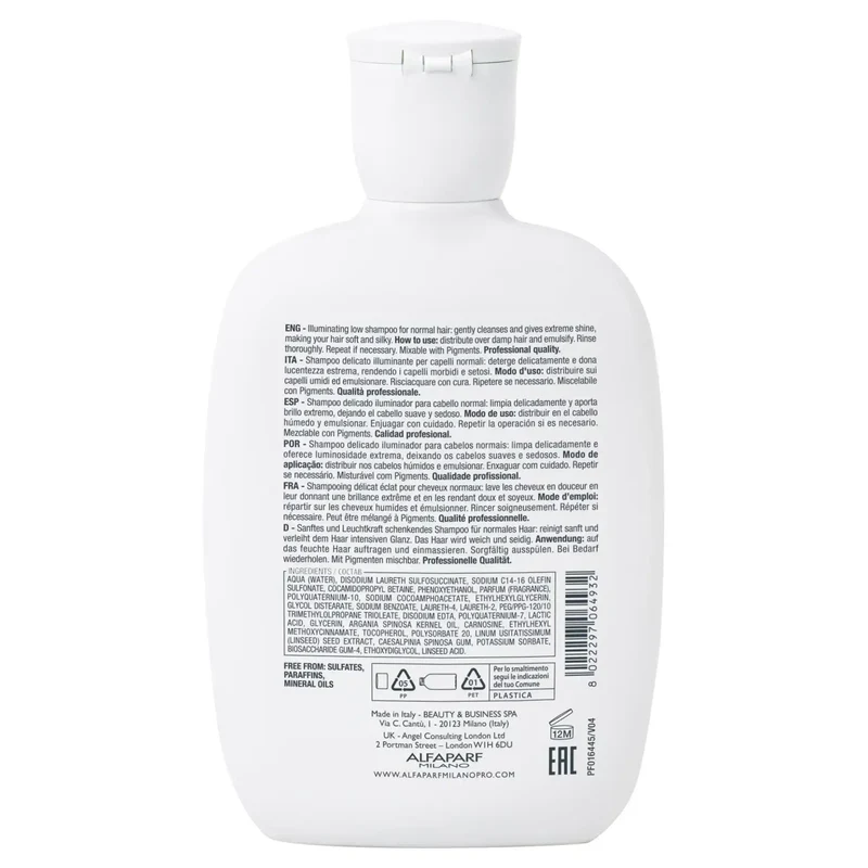 Alfaparf Semi di Lino Illuminating Low Shampoo Senza Solfati 250ml - Tutti i Tipi di Capelli