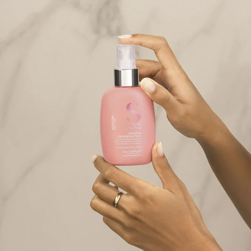 Alfaparf Semi di Lino Nutritive Detangling Fluid 125ml - Fluido Districante Senza Risciacquo per Capelli Secchi