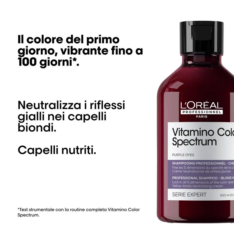 L'Oreal Vitamino Color Spectrum Shampoo Antigiallo per Capelli Biondi 300ml