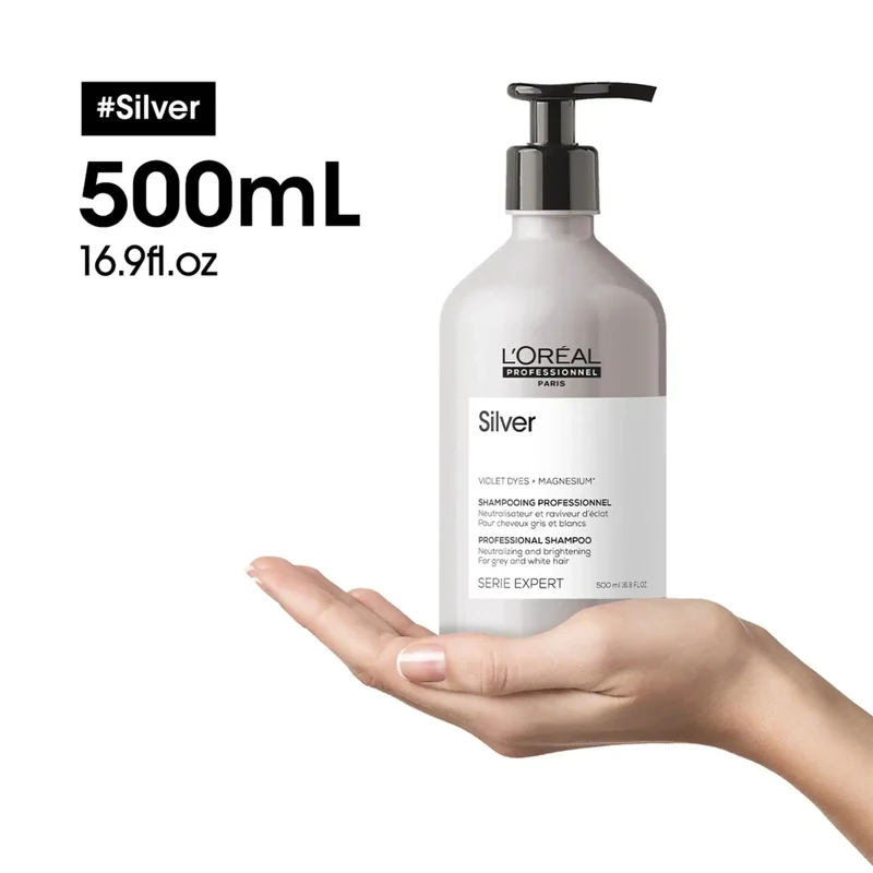 L'Oreal Silver Shampoo 500 ml - Anti-Giallo Capelli Bianchi , Grigi o Decolorati