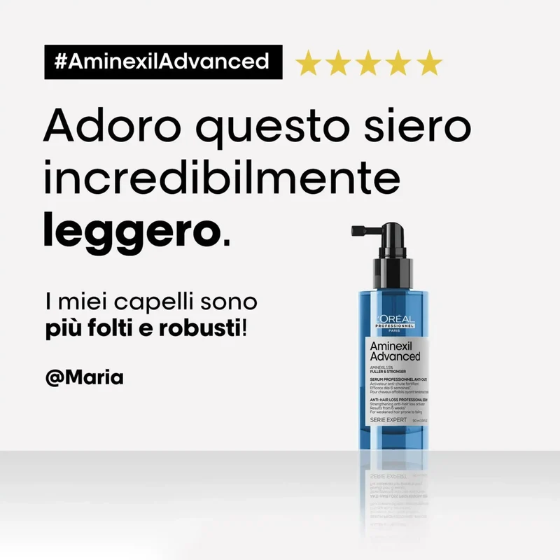 L'Oreal Aminexil Advanced Siero Fuller & Stronger 90 ml - Trattamento Anticaduta
