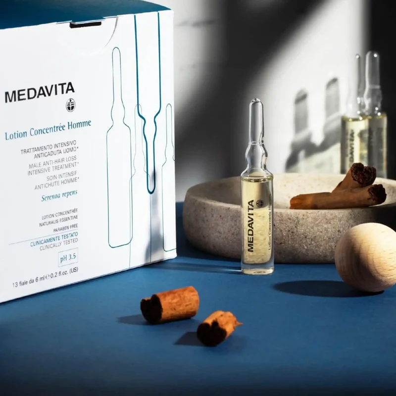 Medavita Set Anticaduta Uomo Shampoo 1000ml e Fiale Anti-caduta
