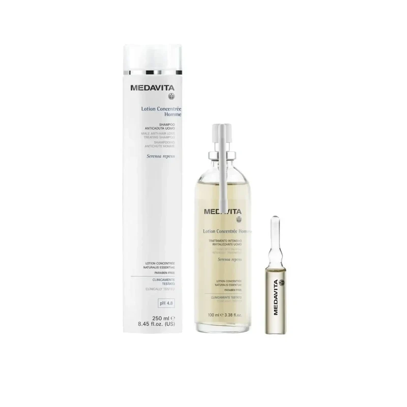 Medavita Set Anticaduta Uomo Shampoo 1000ml e Fiale Anti-caduta