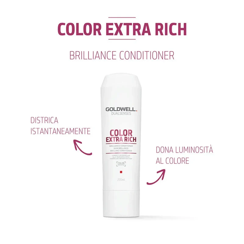 Goldwell Dualsenses Color Extra Rich Brilliance Conditioner 200ml - Balsamo Professionale per Capelli Grossi e Colorati