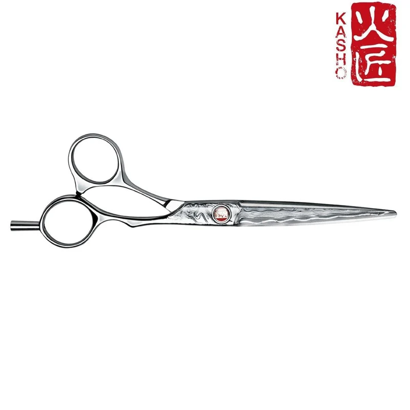 Kasho Forbici da taglio per capelli offset Damasco