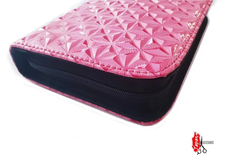6 pezzi - Astuccio porta forbici in pelle rosa