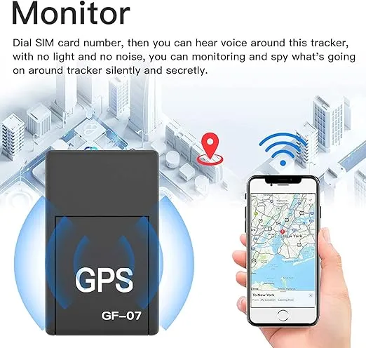 GPS Tracker Antifurto GF-07 Magnetico con SIM, Monitoraggio in Tempo Reale e Controllo da Smartphone per Auto, Moto, Bici, Bambini, Animali e Oggetti