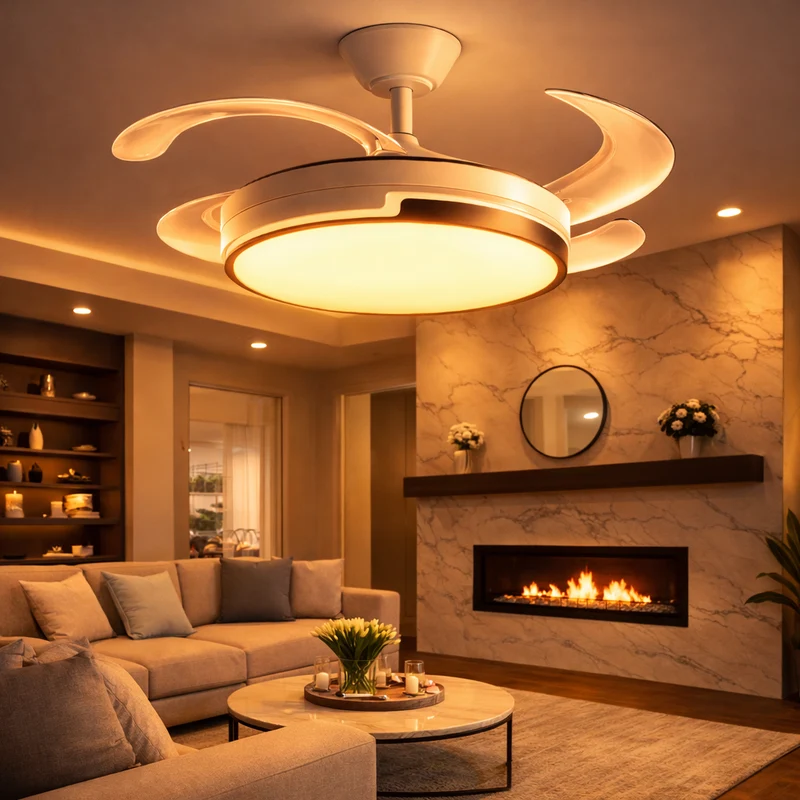 Ventilatore Soffitto LED 120 cm Telecomando 6 Velocità Silenzioso DC 72W
