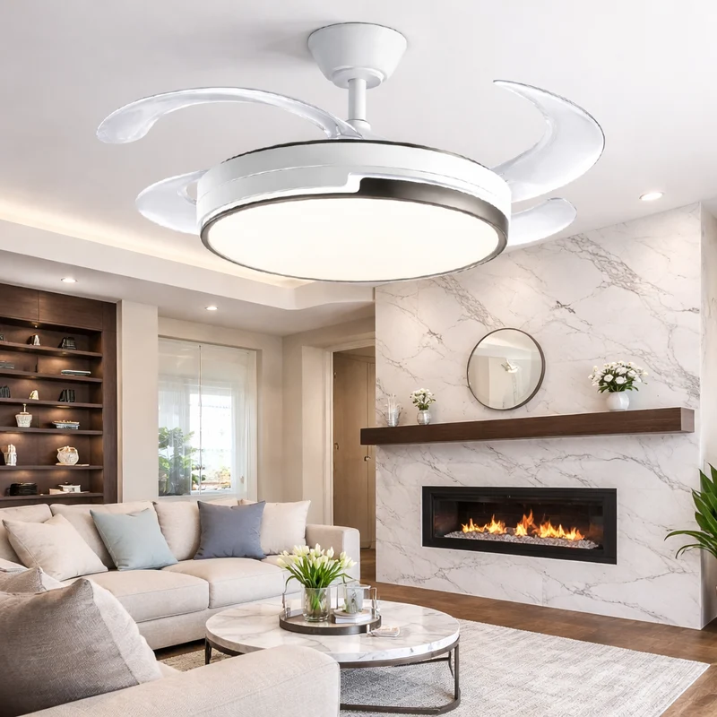 Ventilatore Soffitto LED 120 cm Telecomando 6 Velocità Silenzioso DC 72W