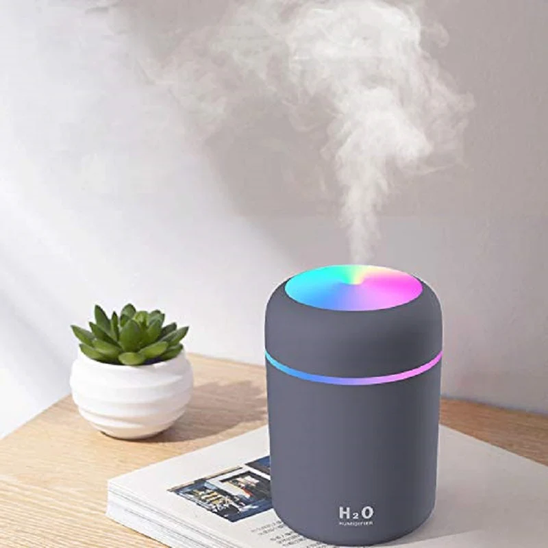 Umidificatore d'aria 300ml con lampada colorata ultrasuoni Home Car Aroma diffusore di olio essenziale USB umidificatore per aromaterapia a nebbia fredda