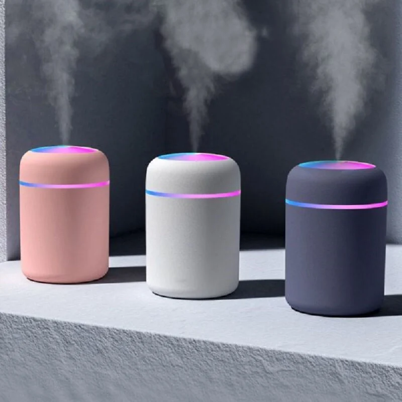 Umidificatore d'aria 300ml con lampada colorata ultrasuoni Home Car Aroma diffusore di olio essenziale USB umidificatore per aromaterapia a nebbia fredda
