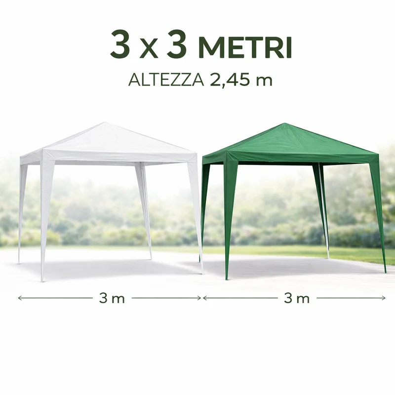 Gazebo da Esterno 3x3 m – Copertura Pratica e Versatile per Ogni Occasione