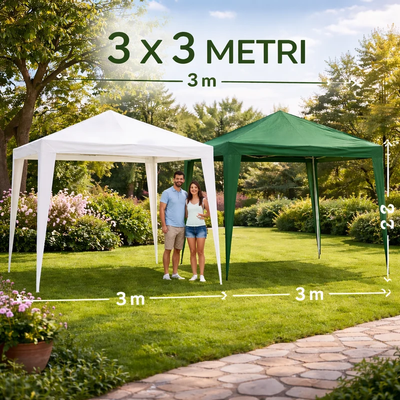 Gazebo da Esterno 3x3 m – Copertura Pratica e Versatile per Ogni Occasione