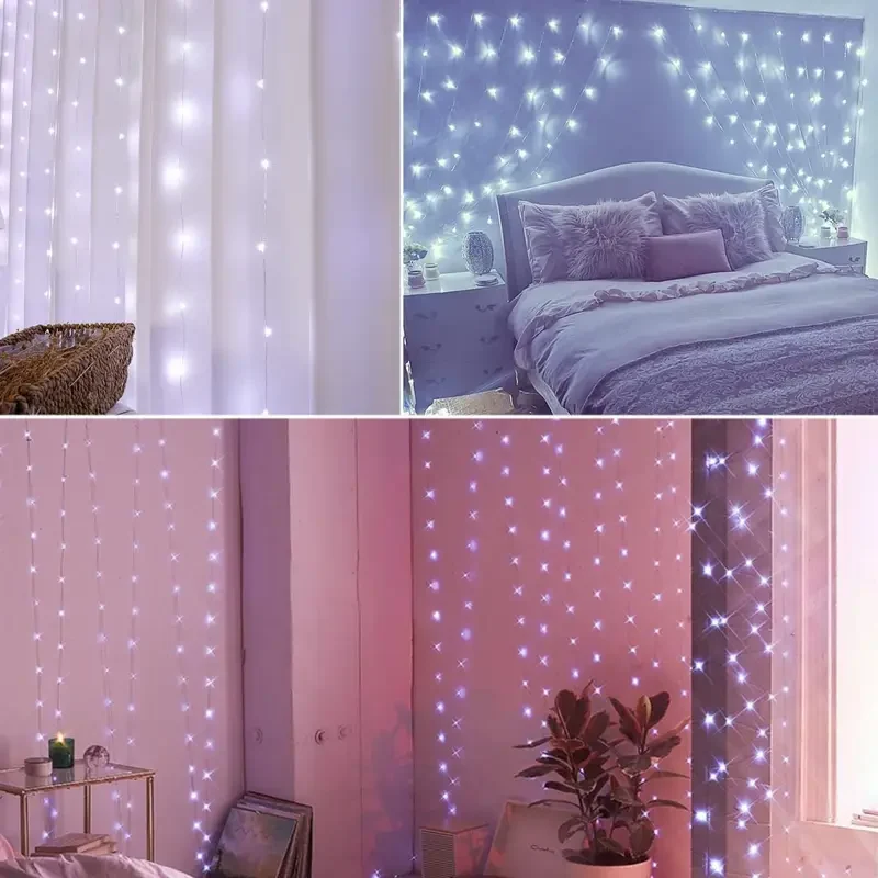Tenda Luminosa LED 3x3m 300 Luci Impermeabili con Telecomando per Interni Esterni