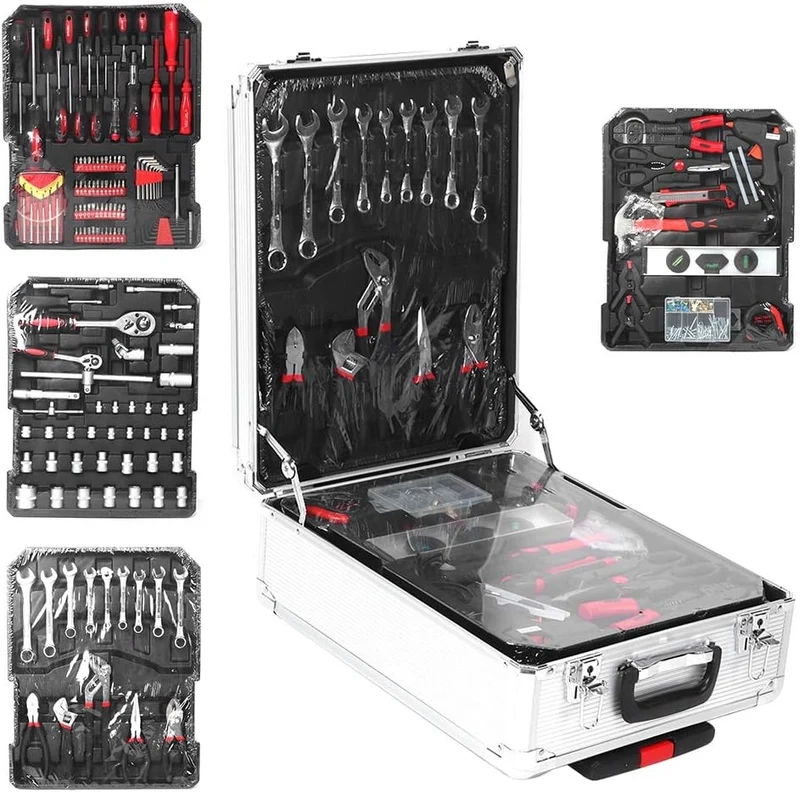 Set Attrezzi 800 Pezzi Professionale Cr-V con Valigia Ruote