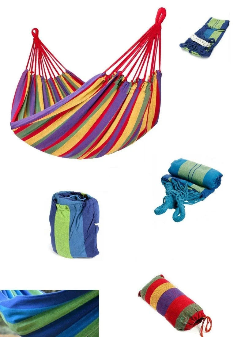 Amaca da Giardino Singola in Cotone con Sacca – 185x80 cm – Uso Esterno e Interno