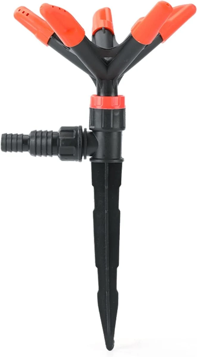 Irrigatore da Giardino Rotante Automatico a 360° con 5 Bracci e Ugelli Regolabili