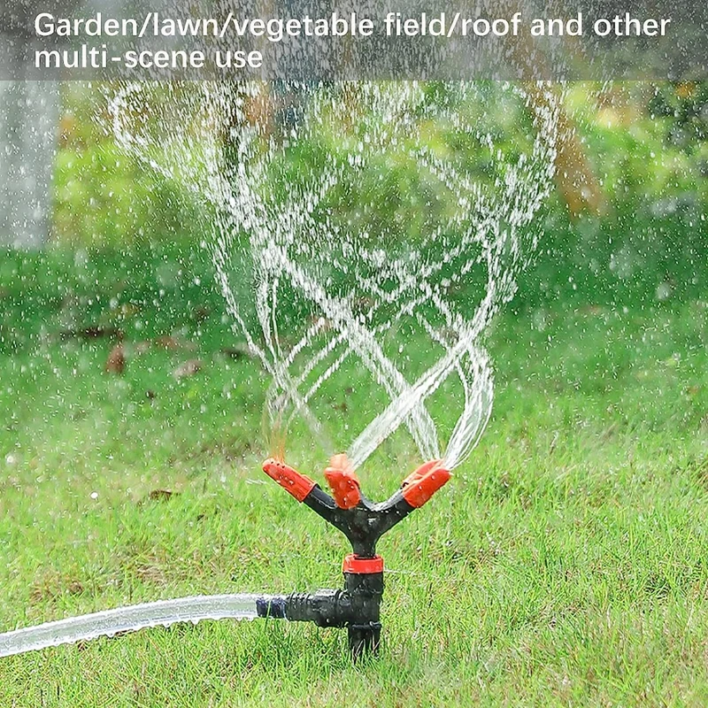 Irrigatore da Giardino Rotante Automatico a 360° con 5 Bracci e Ugelli Regolabili