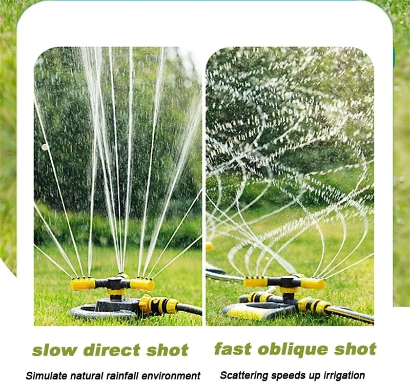 Irrigatore da Giardino Rotante a 360° – Automatico con 3 Bracci Regolabili, Ampia Copertura e Facile Installazione
