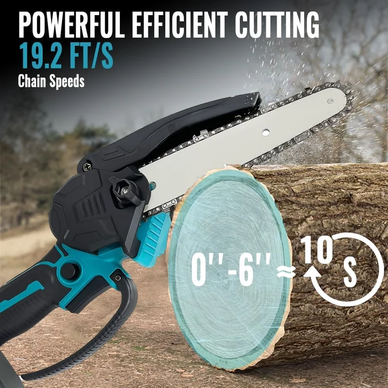 Mini Motosega Elettrica 88W Barre 6" e 8" - 2 Batterie