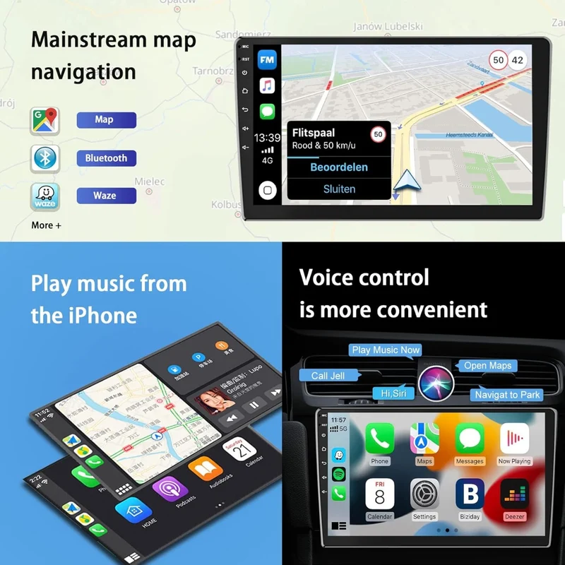 Adattatore CarPlay/Android Auto via Cavo per Autoradio Android – Compatibilità Estesa, Controllo Intelligente, Installazione Plug & Play