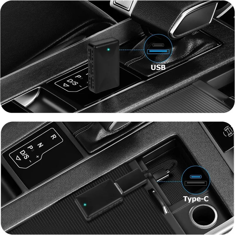 Adattatore Wireless 2 in 1 per Android Auto e Apple CarPlay – Compatibilità Universale, Connessione Stabile, Design Compatto