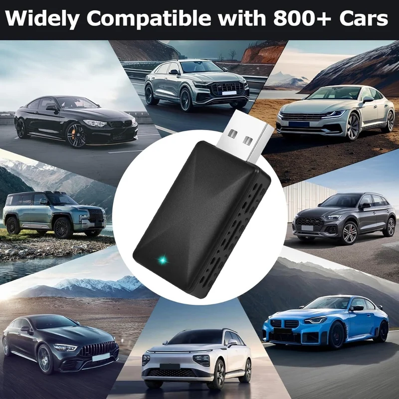Adattatore Wireless 2 in 1 per Android Auto e Apple CarPlay – Compatibilità Universale, Connessione Stabile, Design Compatto