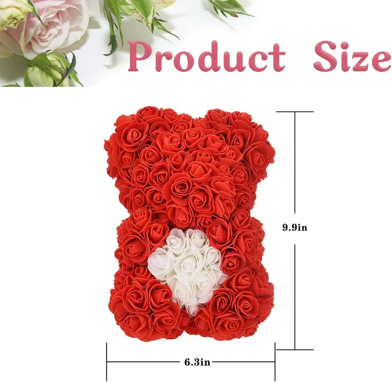 Orso di Fiori Artigianale Simbolo d'Amore per Eventi Indimenticabili Vari Colori