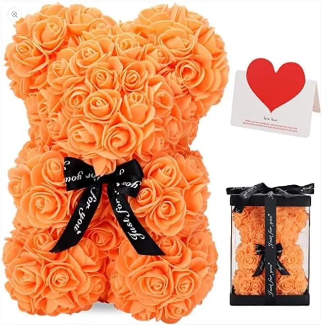 Orso di Fiori Artigianale Simbolo d'Amore per Eventi Indimenticabili Vari Colori