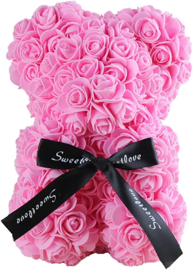 Orso di Fiori Artigianale Simbolo d'Amore per Eventi Indimenticabili Vari Colori