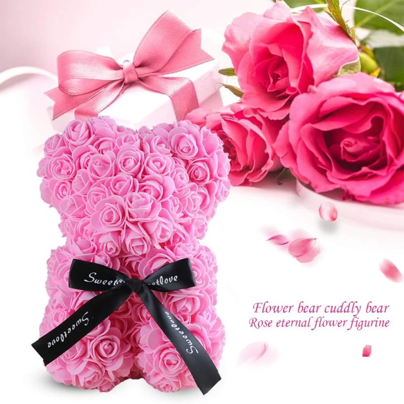 Orso di Fiori Artigianale Simbolo d'Amore per Eventi Indimenticabili Vari Colori