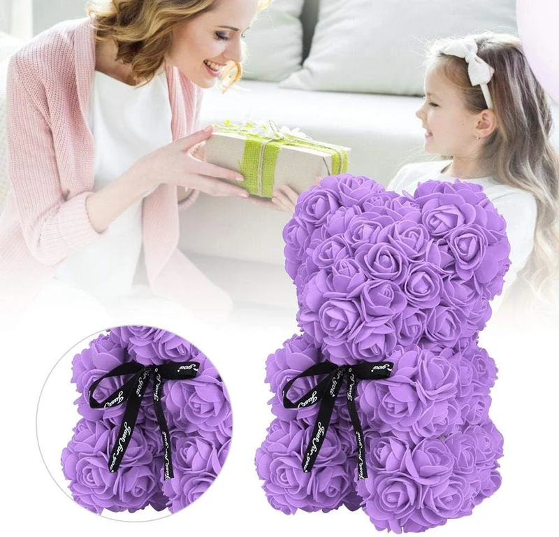 Orso di Fiori Artigianale Simbolo d'Amore per Eventi Indimenticabili Vari Colori