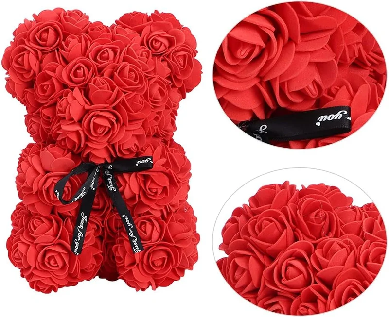 Orso di Fiori Artigianale Simbolo d'Amore per Eventi Indimenticabili Vari Colori