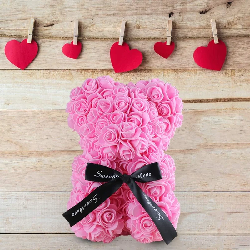 Orso di Fiori Artigianale Simbolo d'Amore per Eventi Indimenticabili Vari Colori