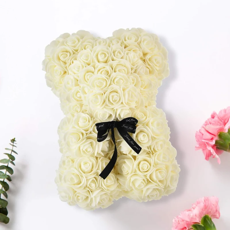 Orso di Fiori Artigianale Simbolo d'Amore per Eventi Indimenticabili Vari Colori