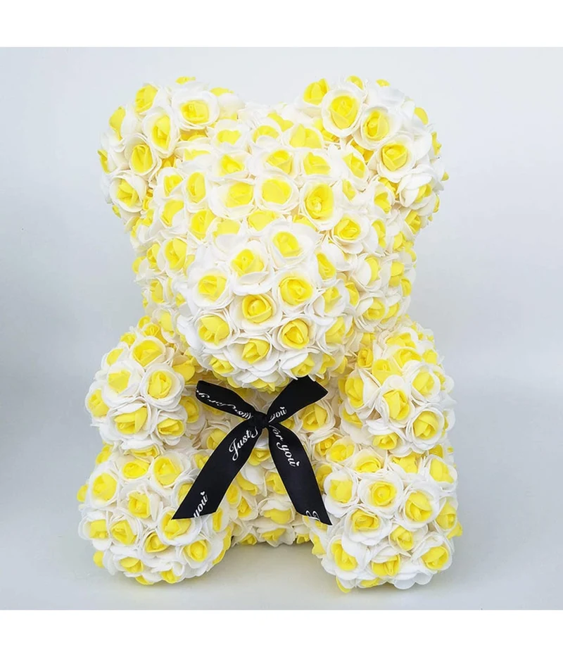 Orso di Fiori Artigianale Simbolo d'Amore per Eventi Indimenticabili Vari Colori