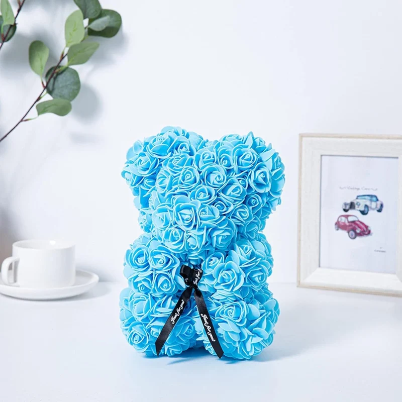 Orso di Fiori Artigianale Simbolo d'Amore per Eventi Indimenticabili Vari Colori