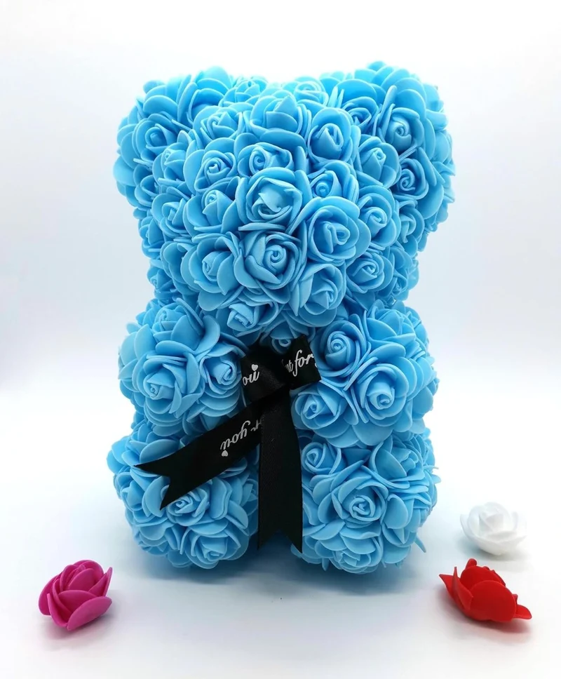 Orso di Fiori Artigianale Simbolo d'Amore per Eventi Indimenticabili Vari Colori