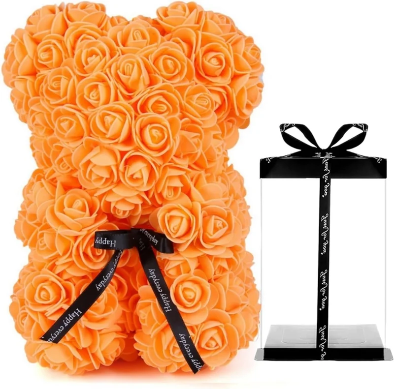 Orso di Fiori Artigianale Simbolo d'Amore per Eventi Indimenticabili Vari Colori