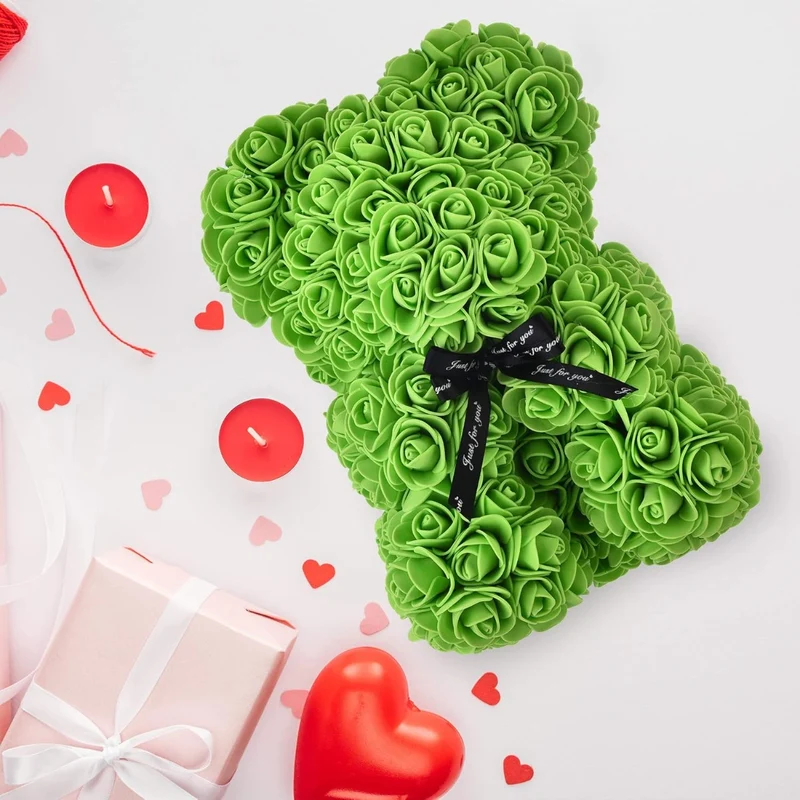 Orso di Fiori Artigianale Simbolo d'Amore per Eventi Indimenticabili Vari Colori