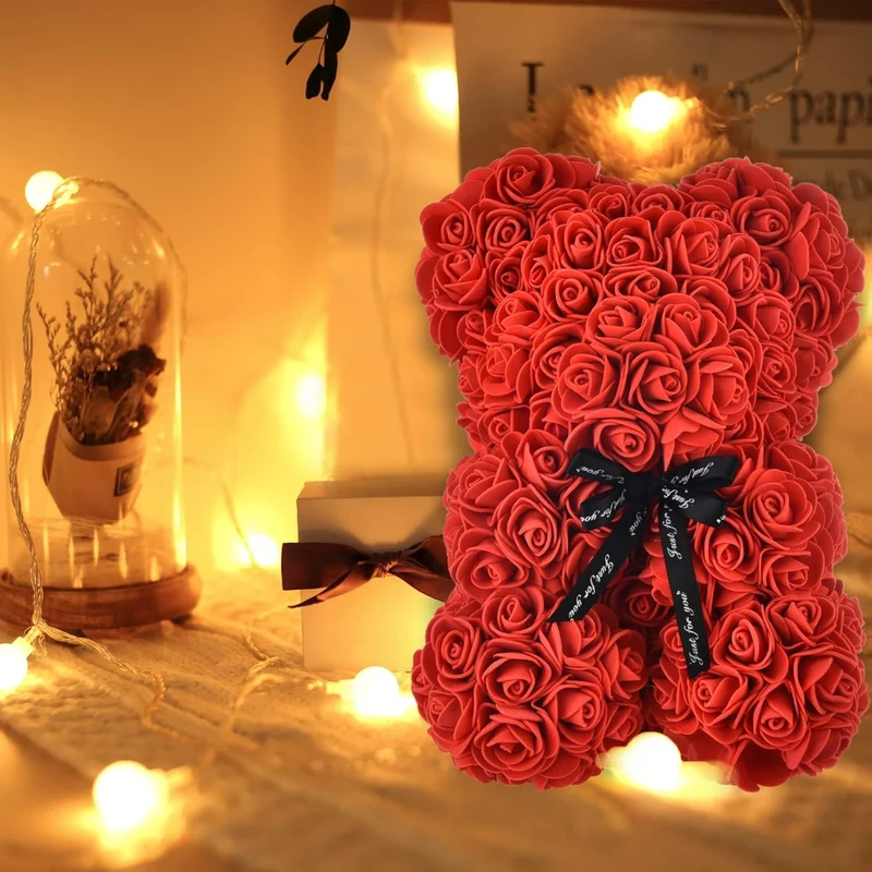 Orso di Fiori Artigianale Simbolo d'Amore per Eventi Indimenticabili Vari Colori