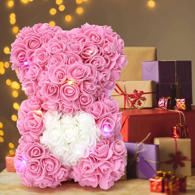 Orso di Fiori Artigianale Simbolo d'Amore per Eventi Indimenticabili Vari Colori