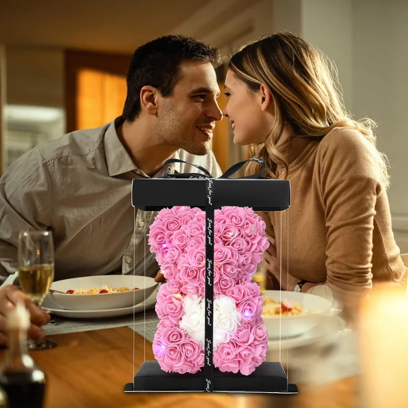 Orso di Fiori Artigianale Simbolo d'Amore per Eventi Indimenticabili Vari Colori