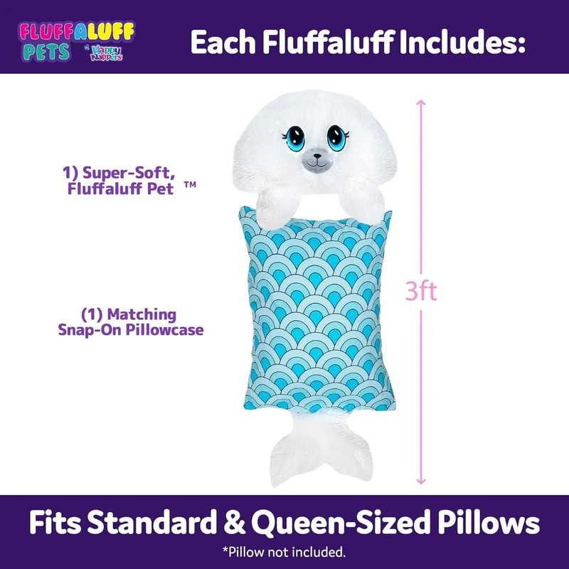 Fluffaluff Pets Peluche Cuscino 2 in 1 - 90cm Morbido