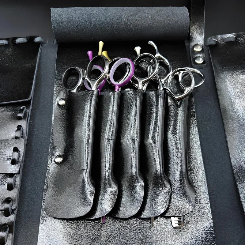 Portafoglio con lacci in pelle Juntetsu Heritage: protegge 4 forbici