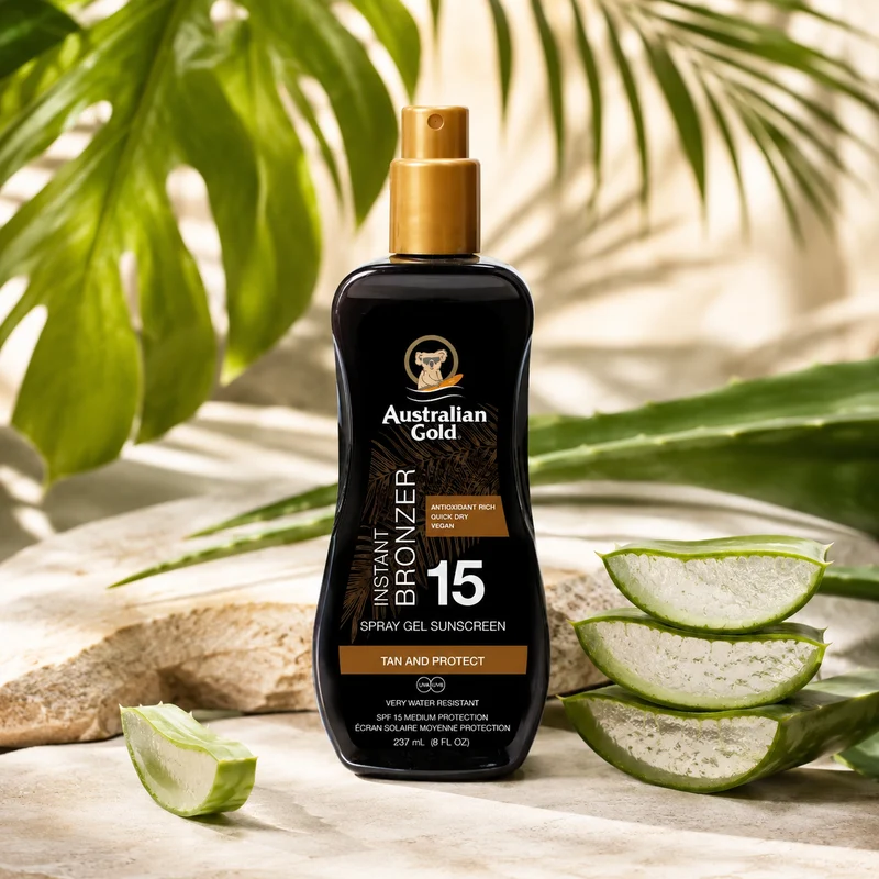 Australian Gold SPF15 Spray Gel with Bronzer 237 ml